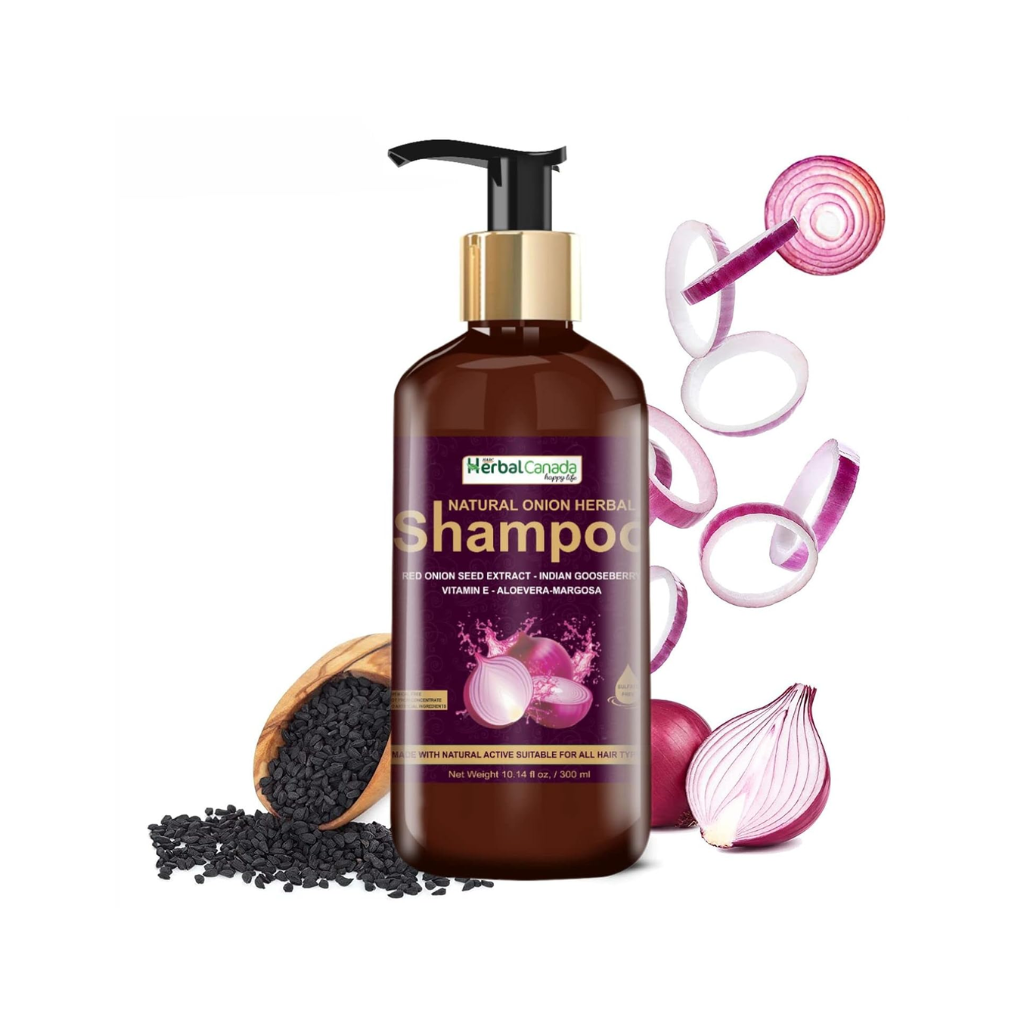 Herbal Canada Onion Hair Shampoo for Women & Men | for Hair Growth and Hair Fall Control 200ml Pack of 2