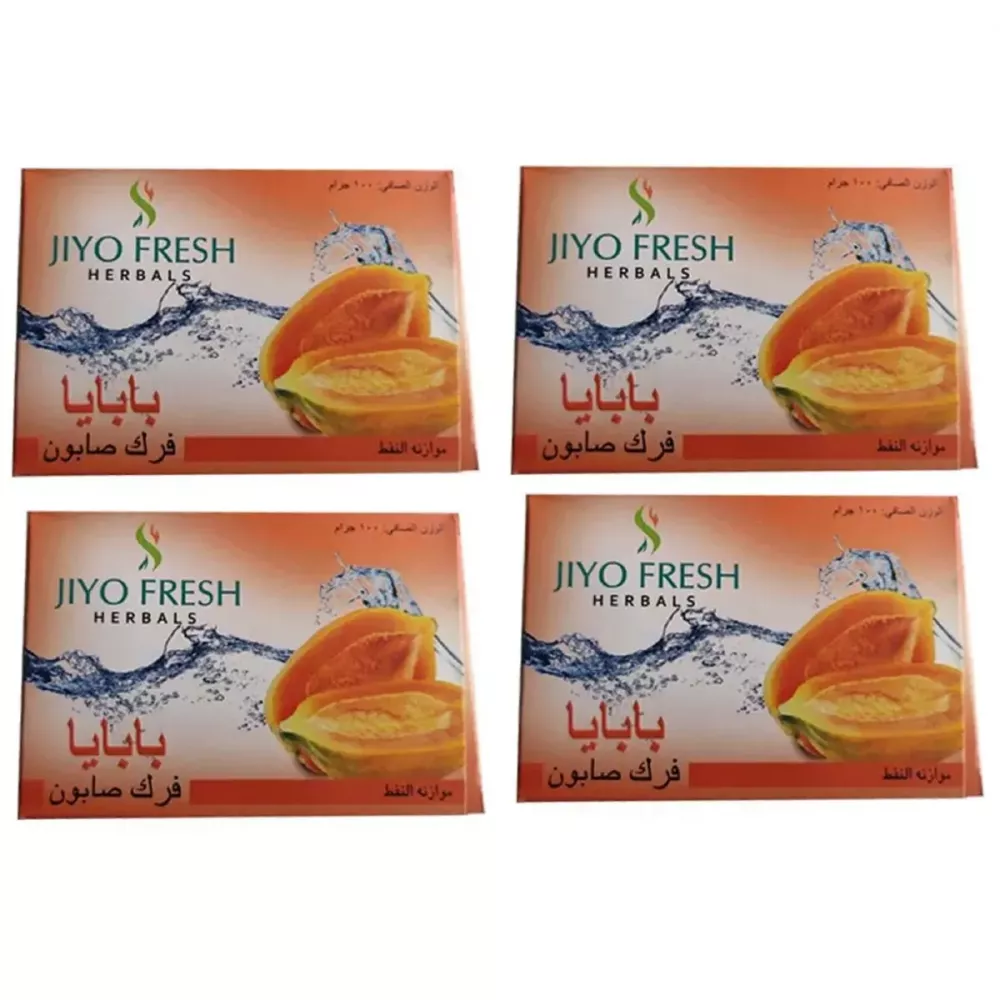 New Shama Jiyo Fresh Herbal Papaya Soap (100g, Pack of 4)